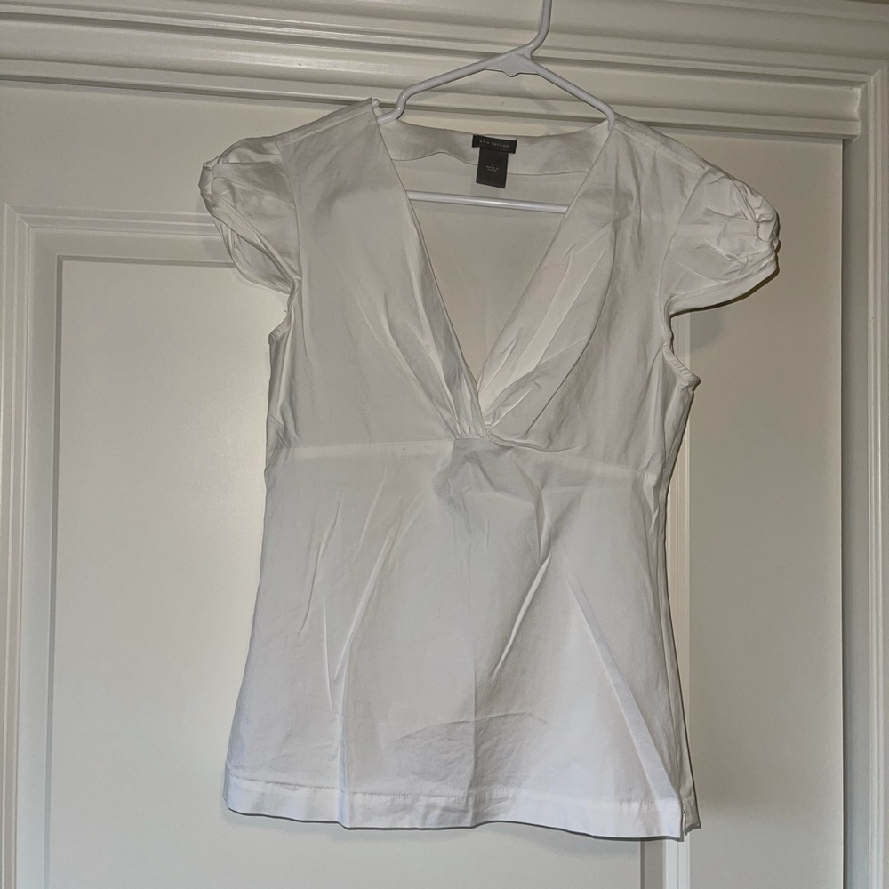 Ann Taylor Babydoll/puff short sleeve dress shirt